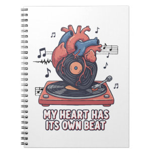 Carnet "Mon cœur a son propre rythme" Vinyle drôle