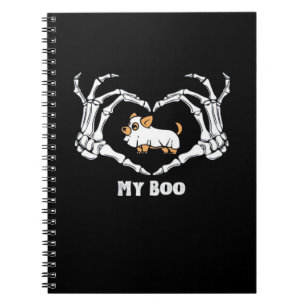 Carnet Mon Costume Boo Chihuahua Avec Mains Coeurs Squele
