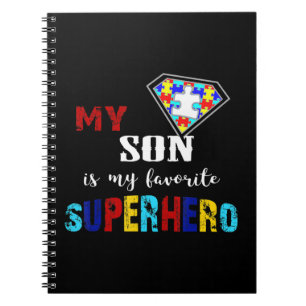 Carnet Mon fils est mon super-héros préféré Autisme Cadea