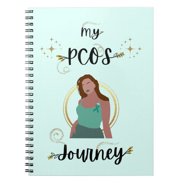 Carnet Mon PCOS Journey Gold Parties scintillant étincell (Devant)