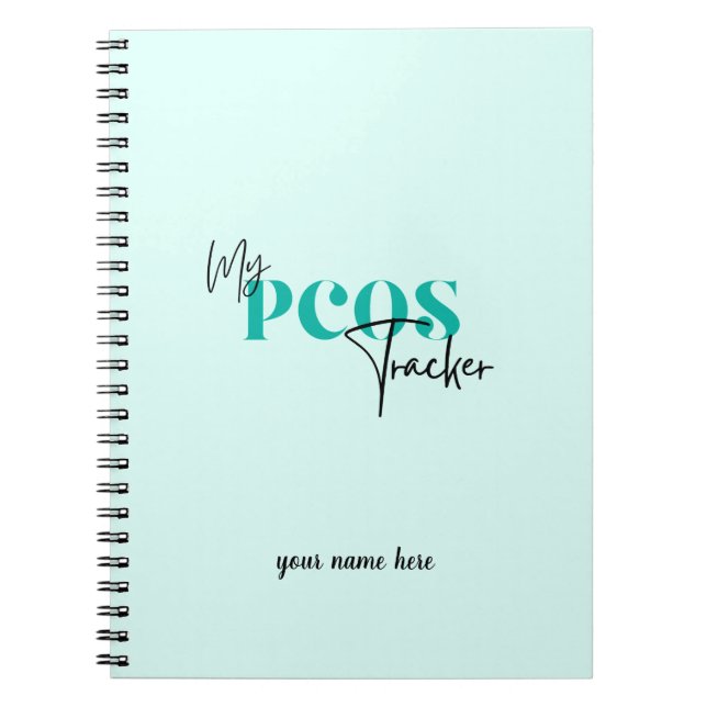 Carnet Mon PCOS Turquoise Tracker Syndrome ovarien polyky (Devant)