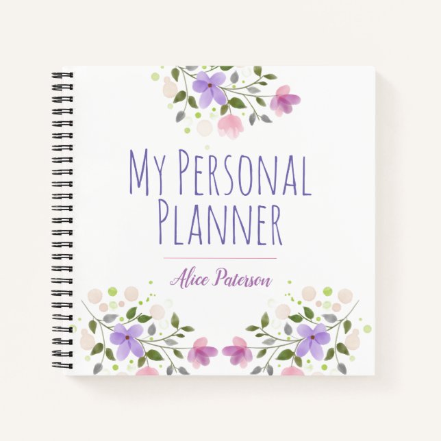 Carnet Mon planificateur personnel avec le nom du proprié (Devant)
