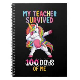 Carnet Mon professeur a survécu 100 jours de moi licorne