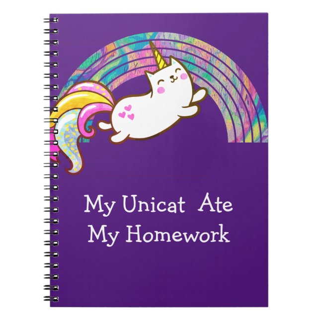 Carnet Mon Uni Cat a mangé mes devoirs (Devant)