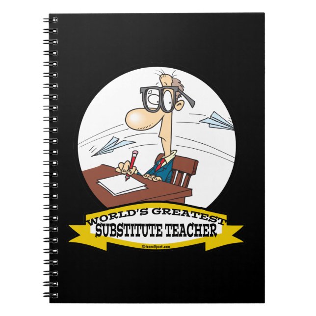 CARNET MONDE LE PLUS GRAND SUBSTITUT ENSEIGNANT HOMME CAR (Devant)