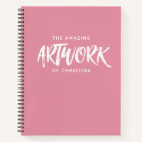 Monogram Pink Artist Sketchbook Votre nom