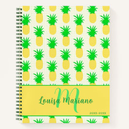 Carnet Monogramme à ananas amusant