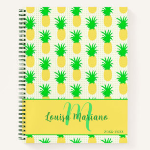 Carnet Monogramme à ananas amusant