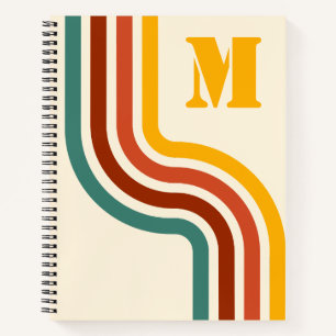 Carnet Monogramme à rayures Vintages Super des années 70
