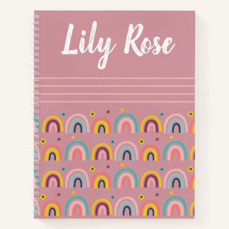 Carnet Monogramme arc-en-rose