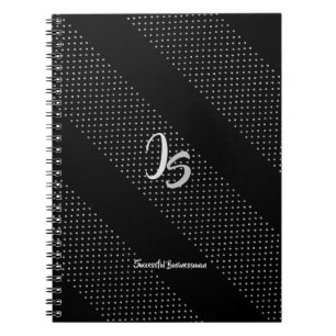 Carnet Monogramme argenté personnel "d'homme d'affaires