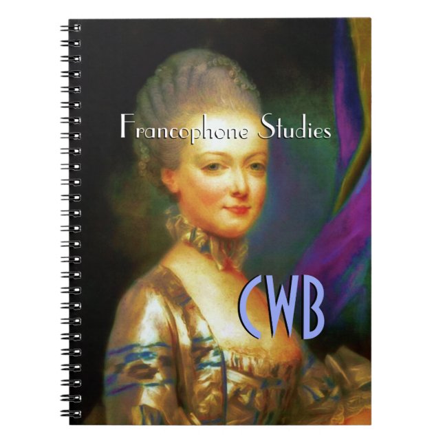 Carnet Monogramme baroque français de dauphin (Devant)