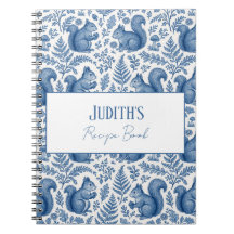 Monogramme Blue Chinoiserie écureuil Woodland Rece