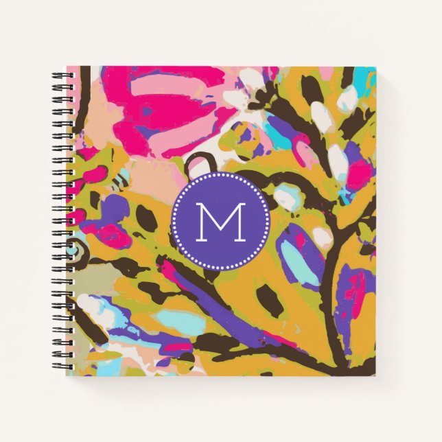 Carnet Monogramme | Boho rose Floral I (Devant)