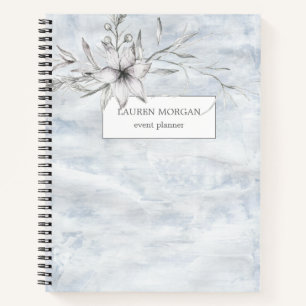 Carnet monogramme botanique de pochoir rustique