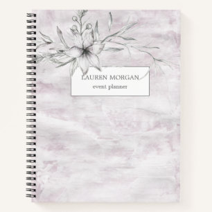 Carnet monogramme botanique de pochoir rustique