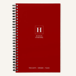 Carnet Monogramme Classique Rouge Cramoisi