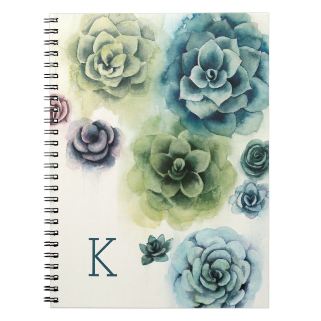 Carnet Monogramme | Cluster de succulents (Devant)