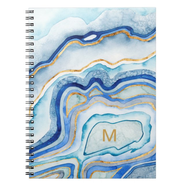 Carnet Monogramme | Cobalt Agate II (Devant)