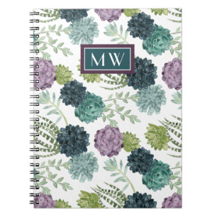 Carnet Monogramme   Collection Plante de bonheur Pa Succu