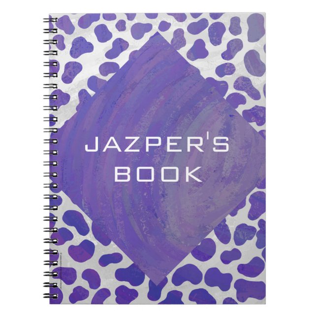 Carnet Monogramme Dalmatien violet et blanc (Devant)