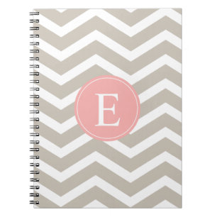 Carnet Monogramme de char rose pâle rose