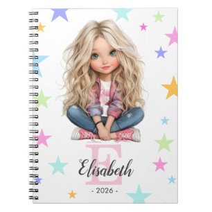 Carnet Monogramme de fille Toute initiale et nom