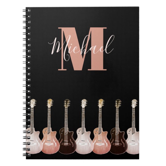Carnet Monogramme de guitare pour musiciens (Devant)