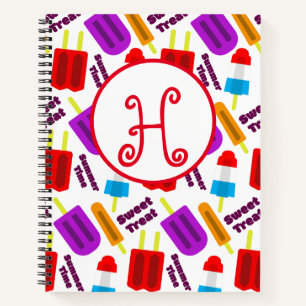 Carnet Monogramme de la barre de jus congelée en été
