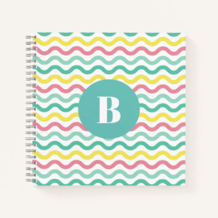 Carnet Monogramme de Motif clair et coloré