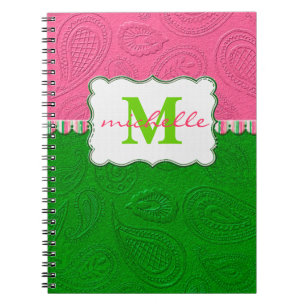 Carnet Monogramme de motif de Paisley