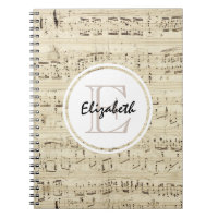 Monogramme de musique de feuille ancienne
