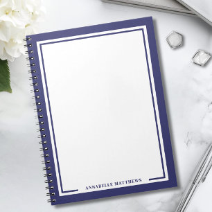 Carnet Monogramme de nom bleu marine
