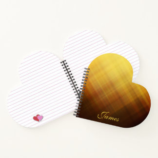 Carnet Monogramme de nom jaune marron moderne