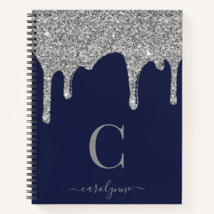 Carnet Monogramme de Parties scintillant à étincelles ble