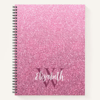 Carnet Monogramme de Parties scintillant Fille Ros