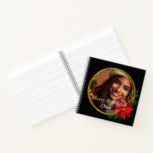 Carnet Monogramme de photo Red Green Christmas
