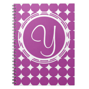 Carnet Monogramme de point Polka violet
