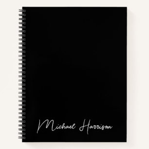 Carnet Monogramme de script moderne noir