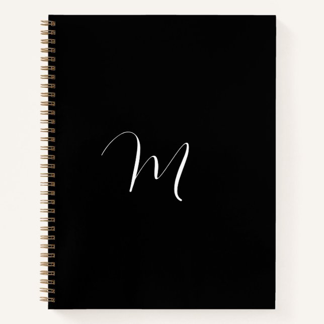 Carnet Monogramme de script noir (Devant)