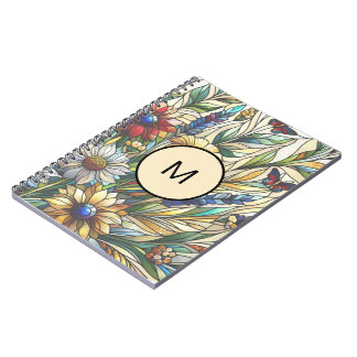 Carnet Monogramme de terrain Fleur sauvage de conception