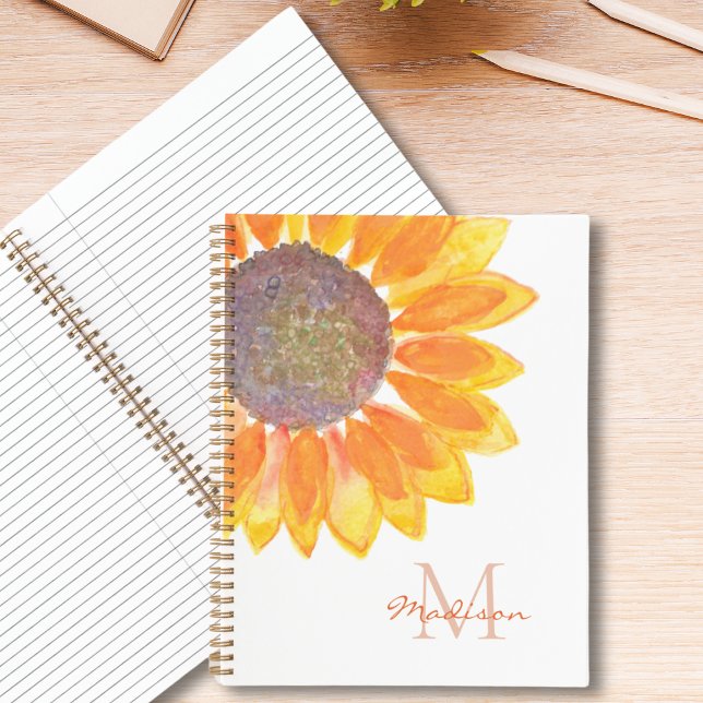 Carnet Monogramme de tournesol (Créateur téléchargé)