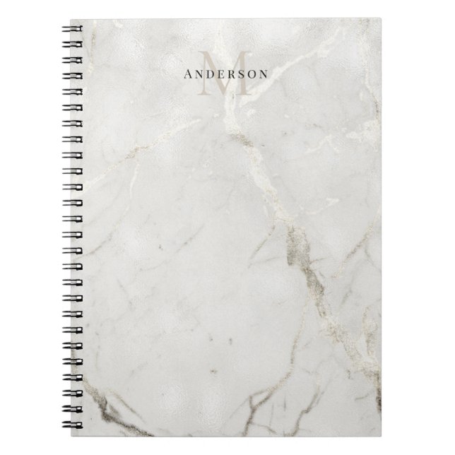 Carnet monogramme double perle de marbre (Devant)