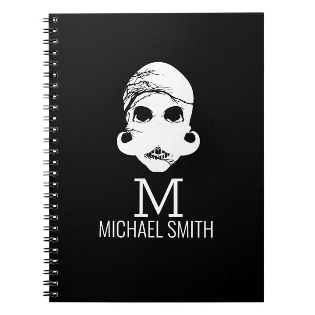 Carnet Monogramme drôle de moustache (Devant)