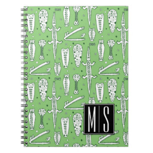 Carnet Monogramme du motif de crocodile de croquis