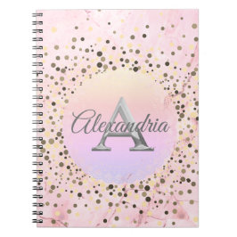 Carnet Monogramme en marbre rose