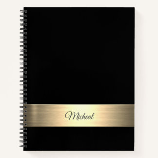 Carnet Monogramme en métal d'or noir de l'entreprise