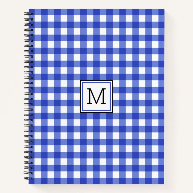 Carnet Monogramme En vichy bleu (Devant)