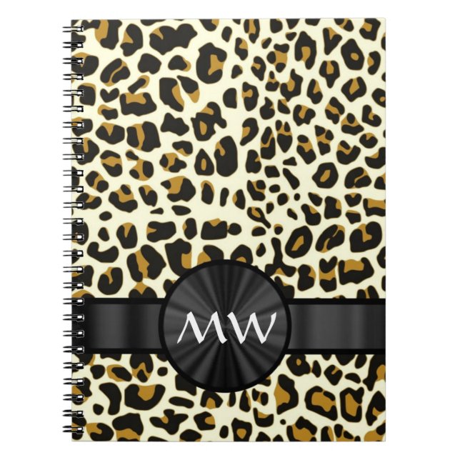 Carnet Monogramme et empreinte de léopard (Devant)