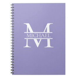 Carnet Monogramme et nom Elegant Purple Personnalisé